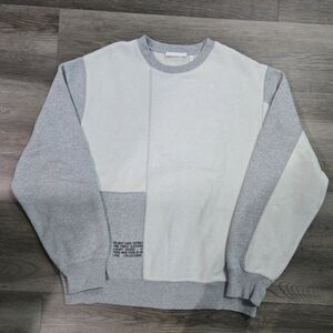 Helmut Lang Paneled Colorblock Sweatshirt Grey Men's Medium